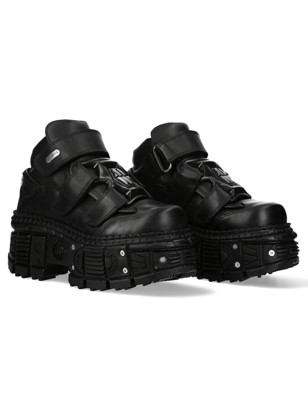 NEW ROCK Men's Black Gothic Lace-Up Ankle Boots with Studs