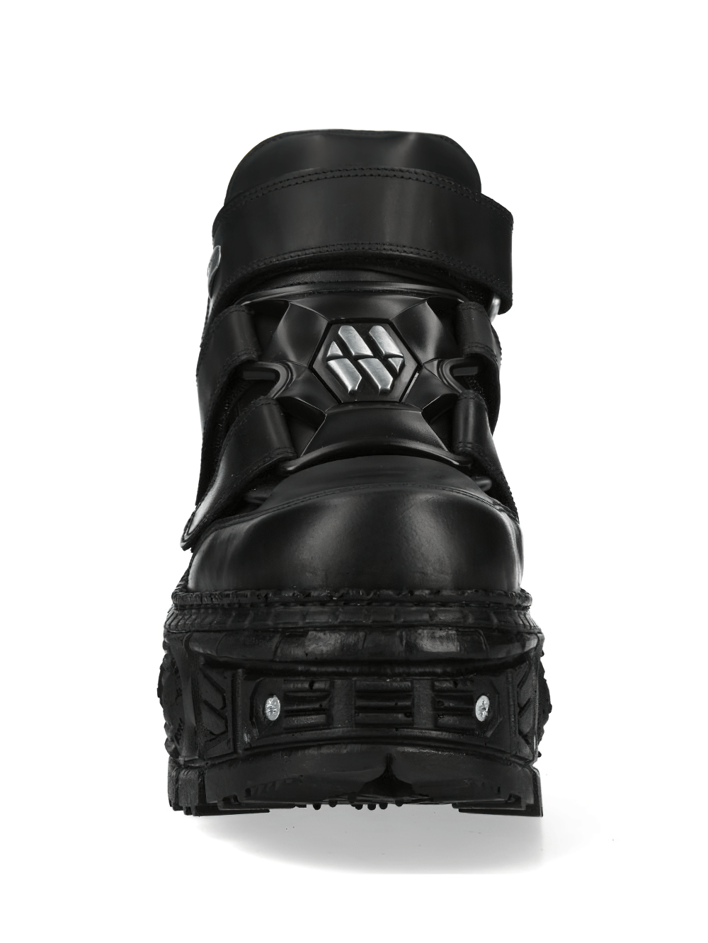 NEW ROCK Men's Black Gothic Lace-Up Ankle Boots with Studs