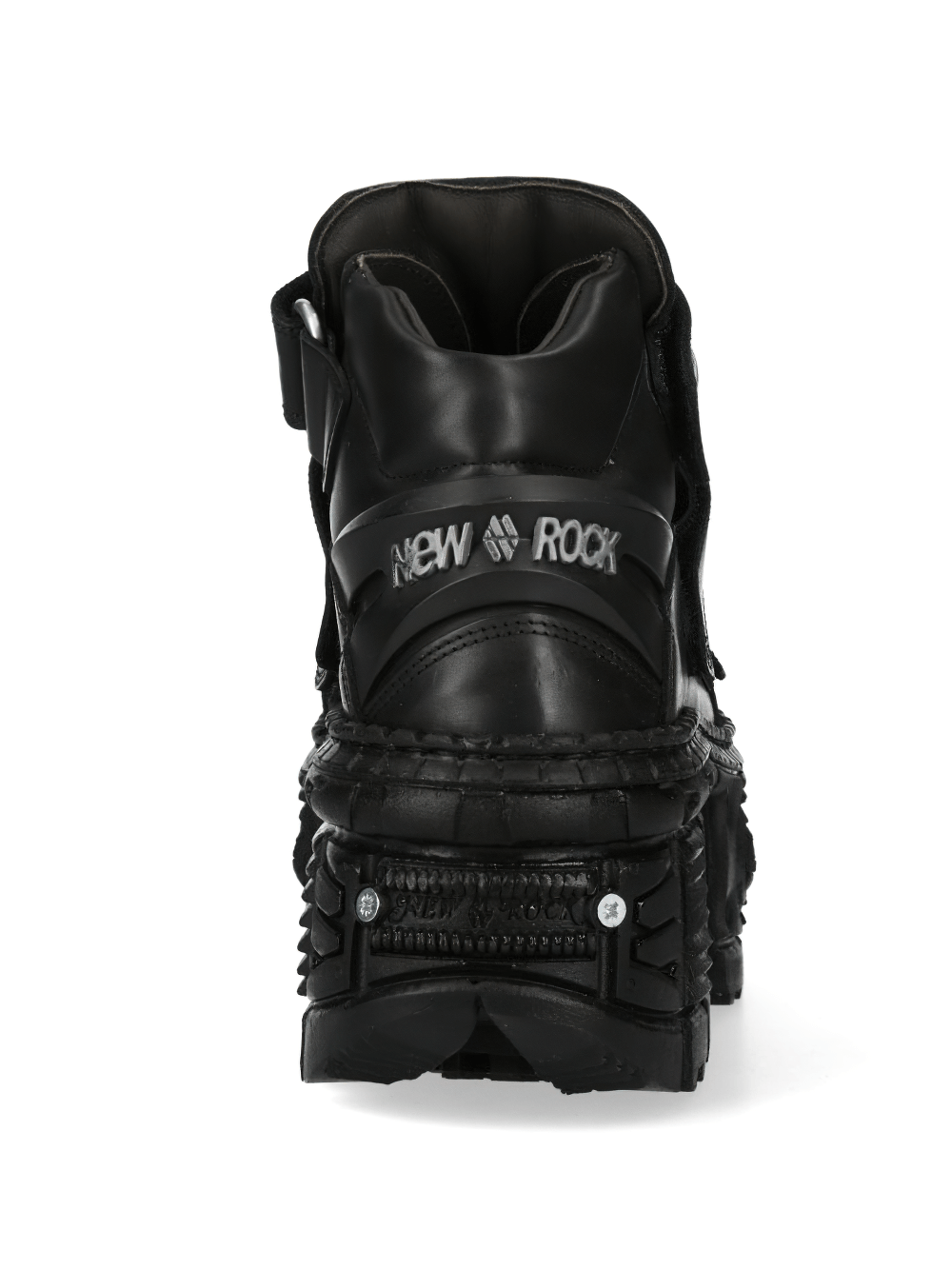 NEW ROCK Men's Black Gothic Lace-Up Ankle Boots with Studs
