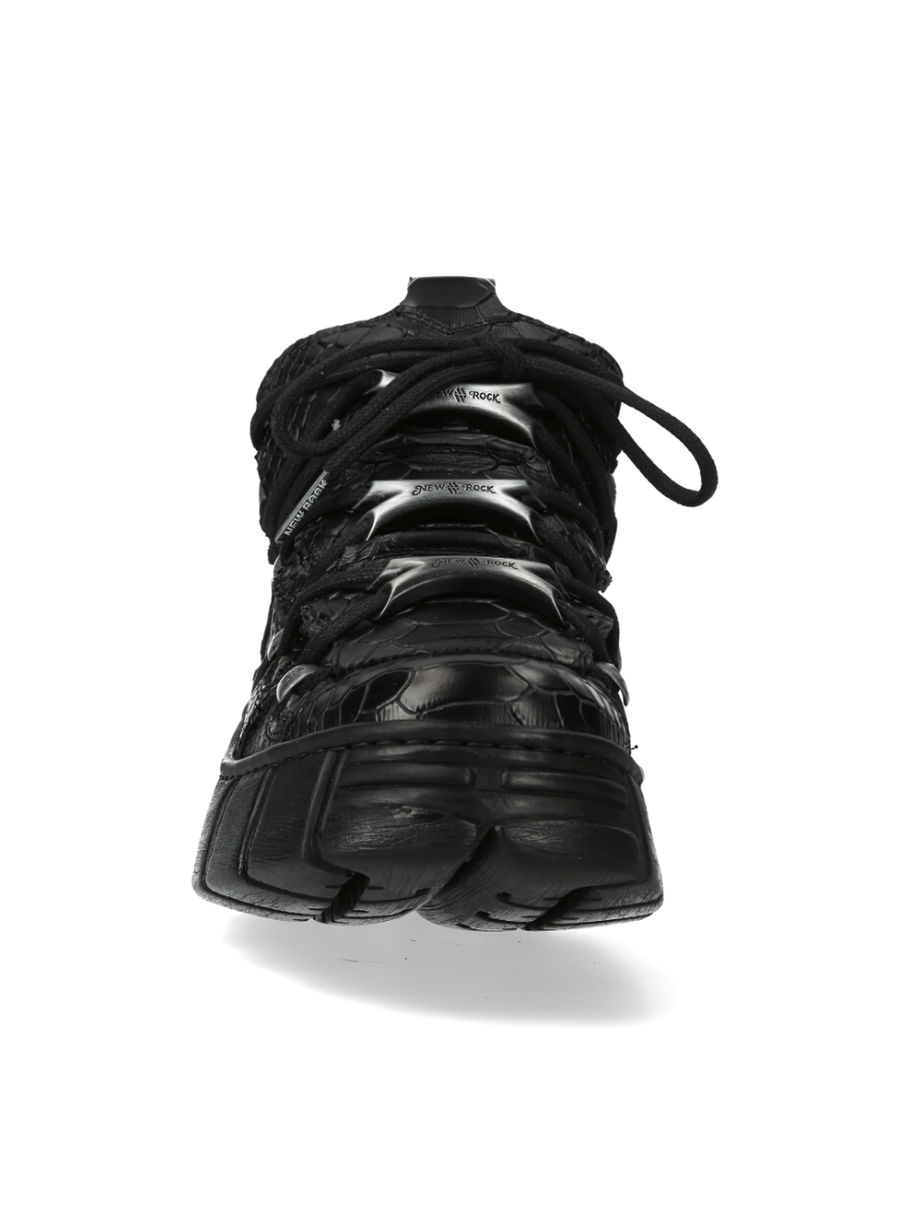 NEW ROCK Men's Black Gothic Platform Shoes with Metallic Accents