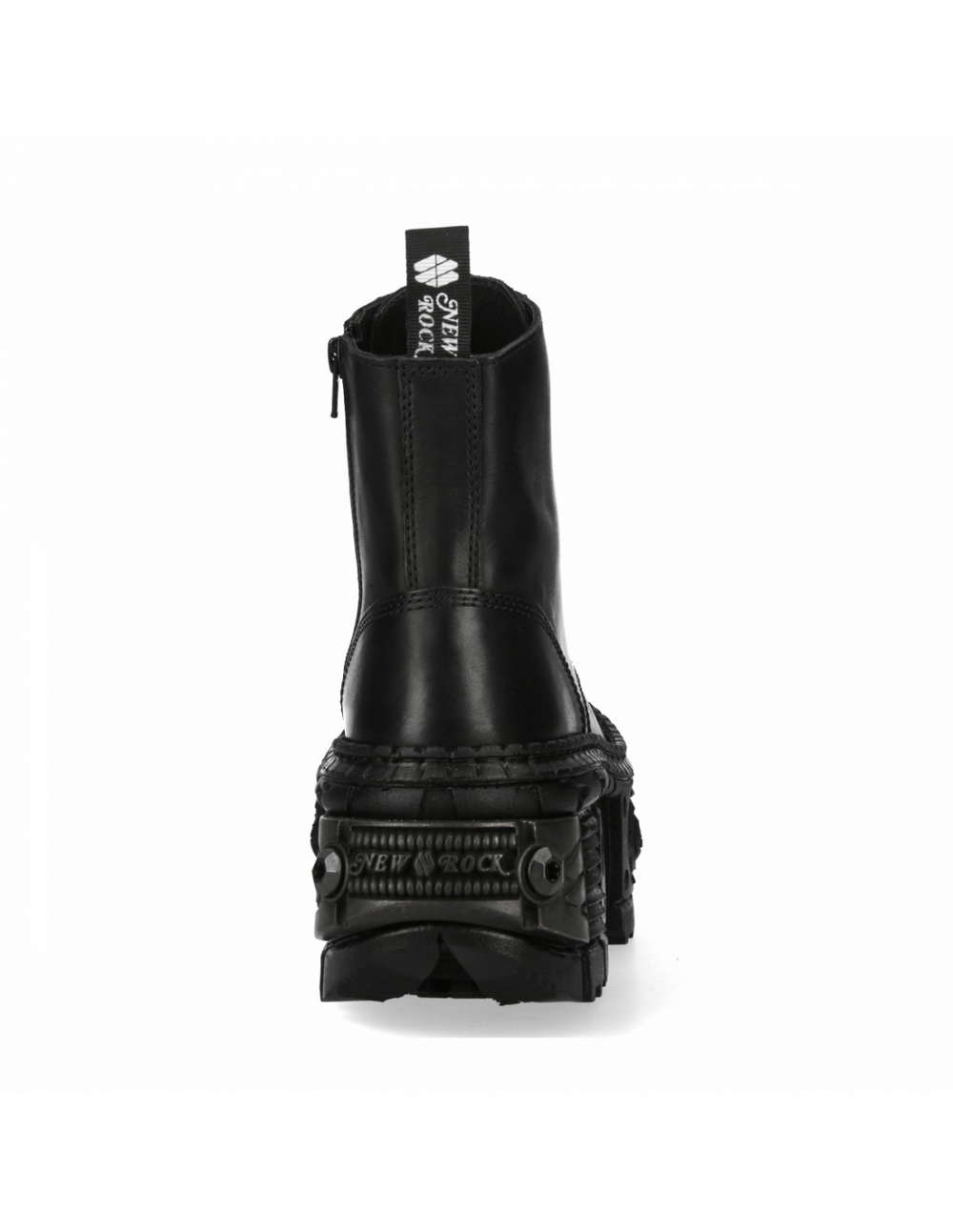NEW ROCK Men's Black Lace-Up Leather Ankle Boots