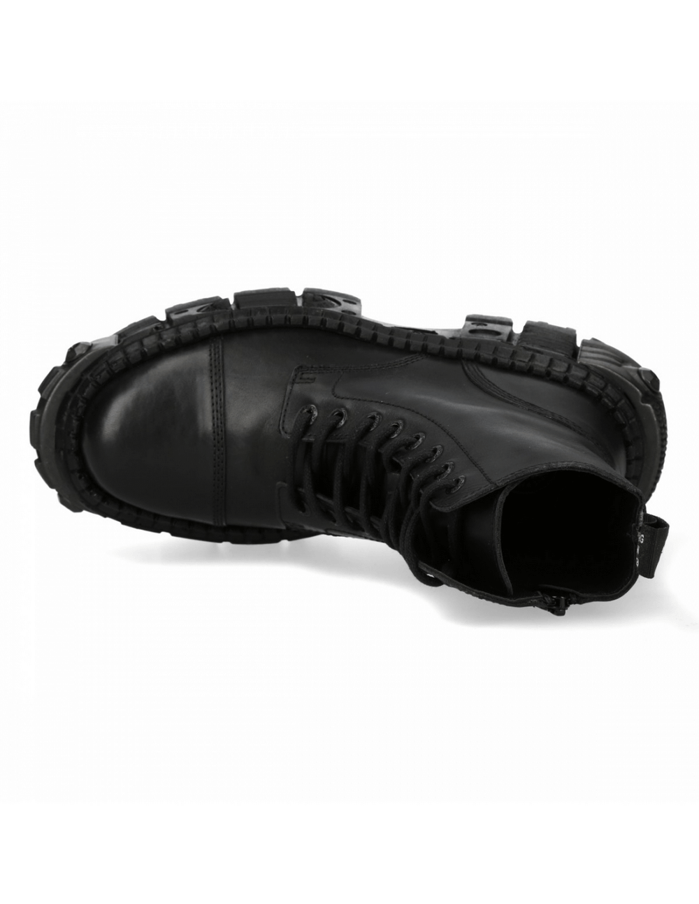 NEW ROCK Men's Black Lace-Up Leather Ankle Boots