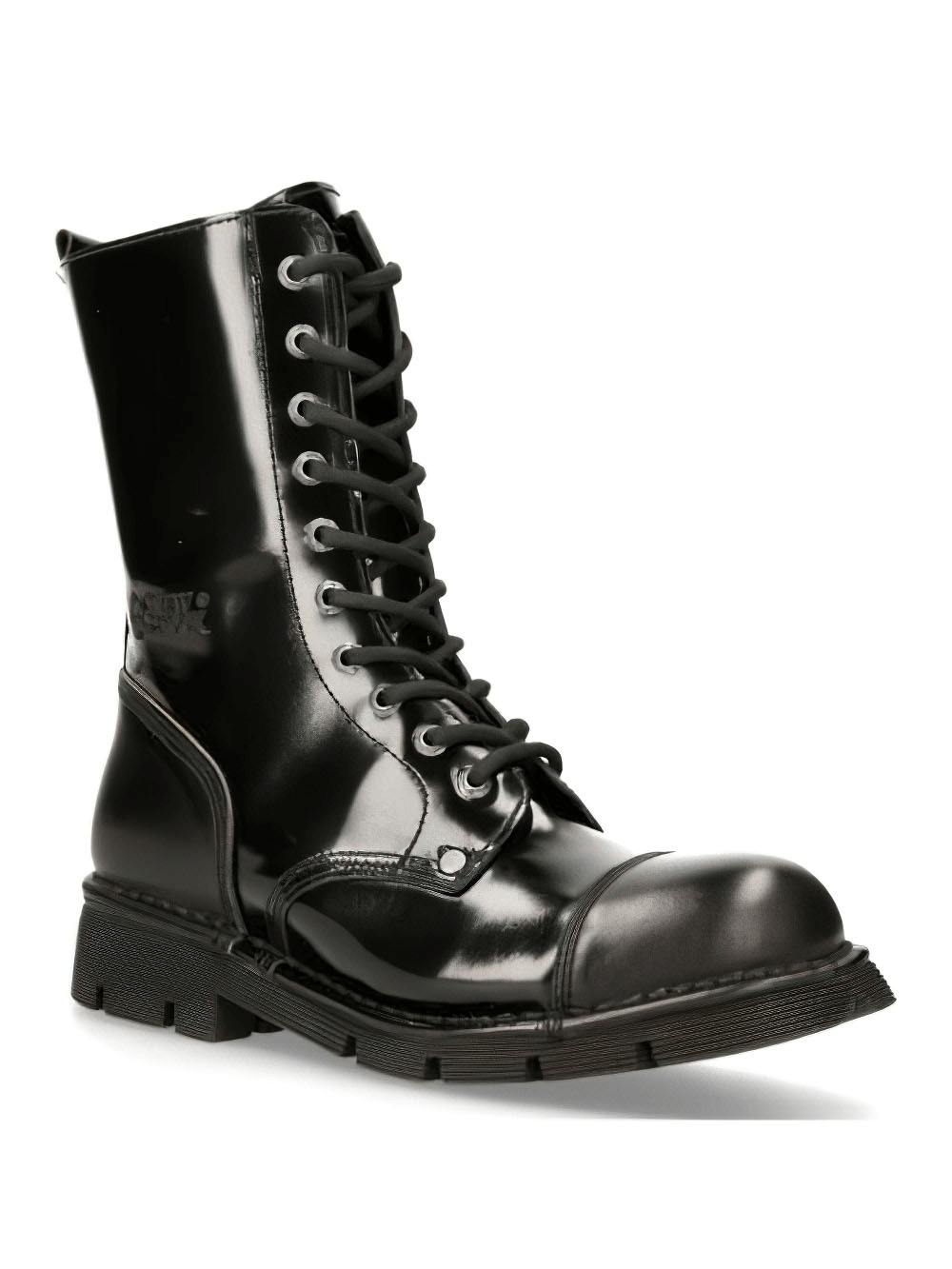 NEW ROCK Men's Black Lace-Up Military Style Ankle Boots