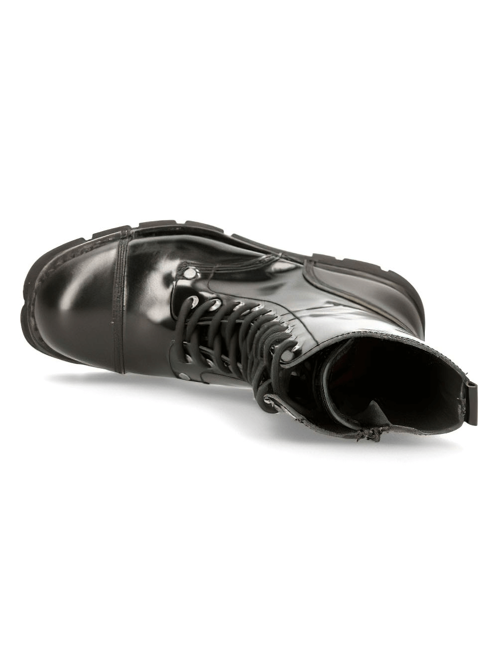 NEW ROCK Men's Black Lace-Up Military Style Ankle Boots