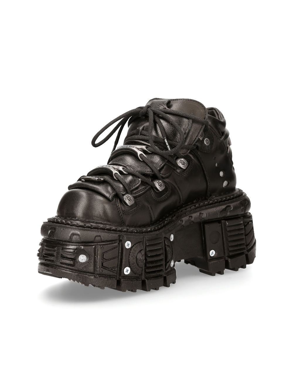 NEW ROCK Men's Black Leather Ankle Boots for Rock Enthusiasts