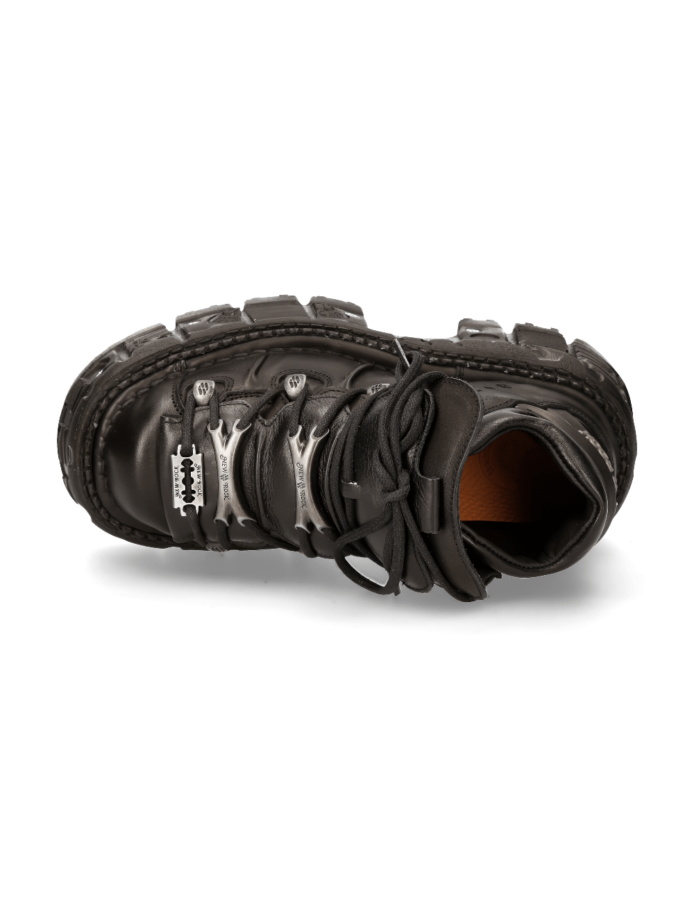 NEW ROCK Men's Black Leather Ankle Boots for Rock Enthusiasts
