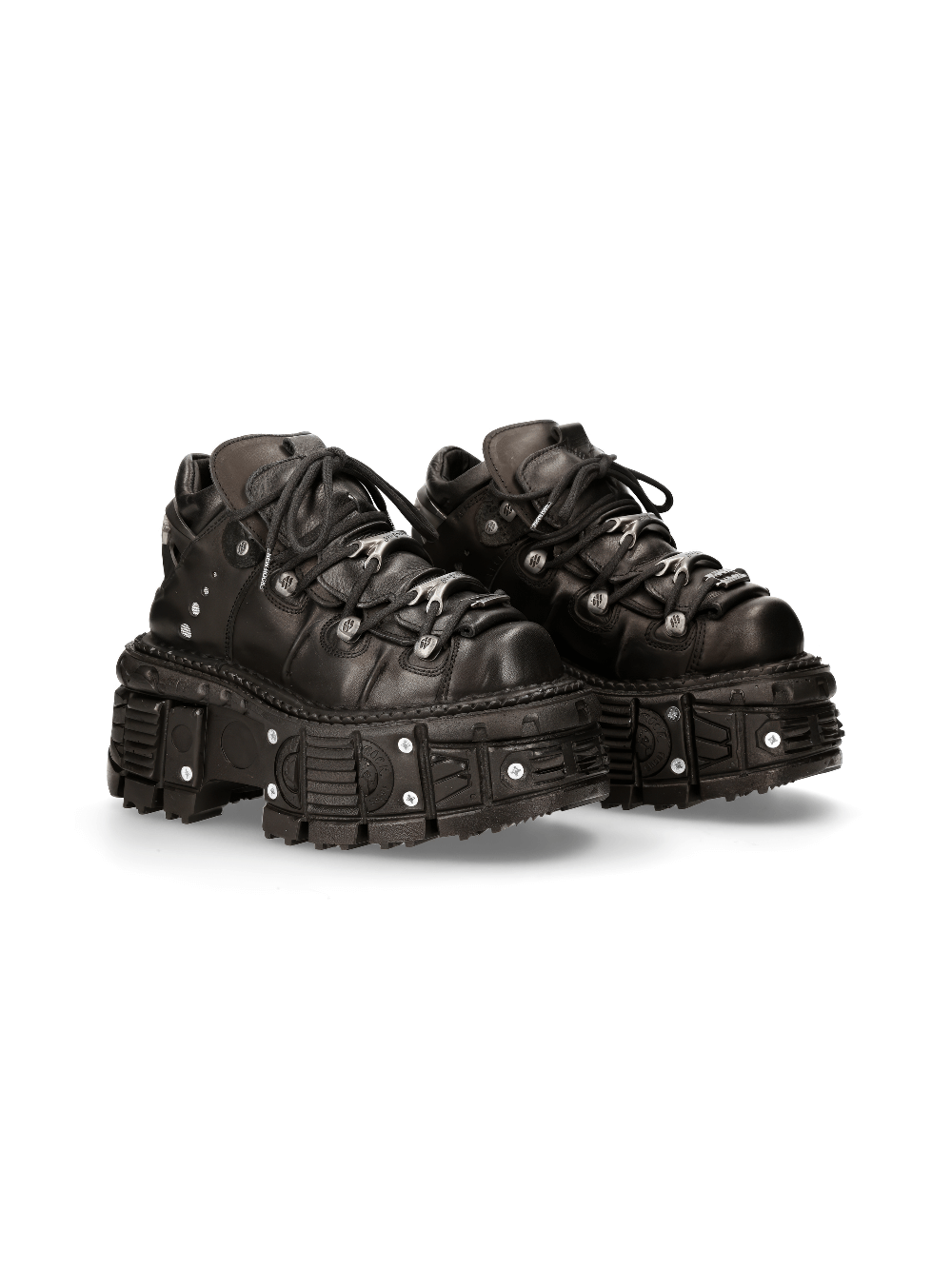 NEW ROCK Men's Black Leather Ankle Boots for Rock Enthusiasts