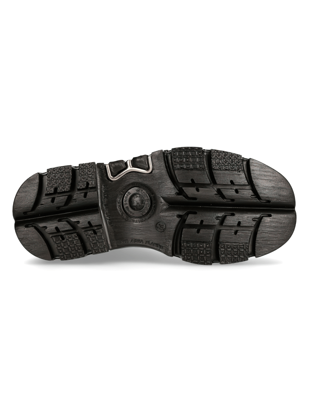 NEW ROCK Men's Black Leather Military-Inspired Platforms Boots