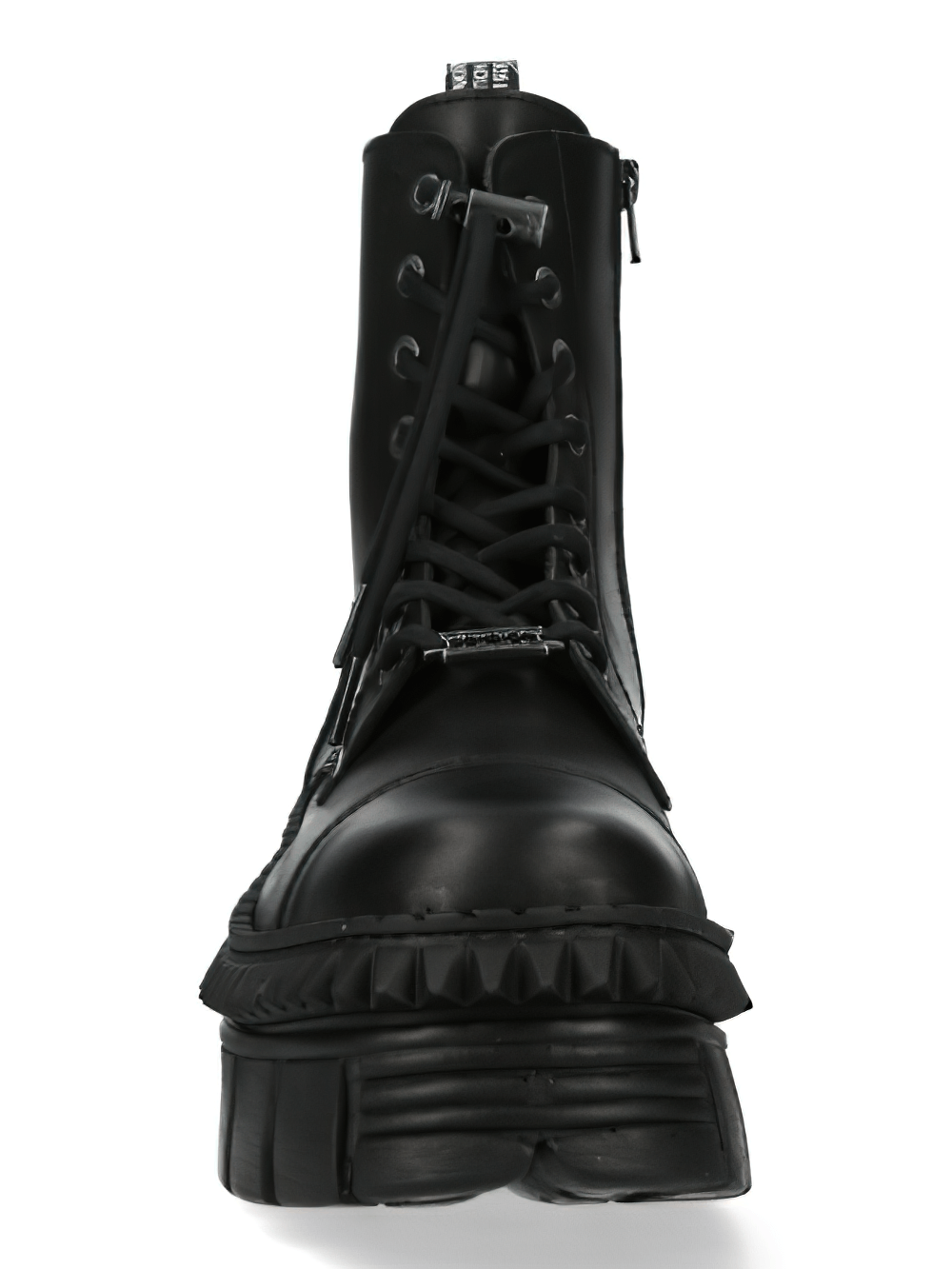 NEW ROCK Men's Black Military Ankle Boots with Platforms