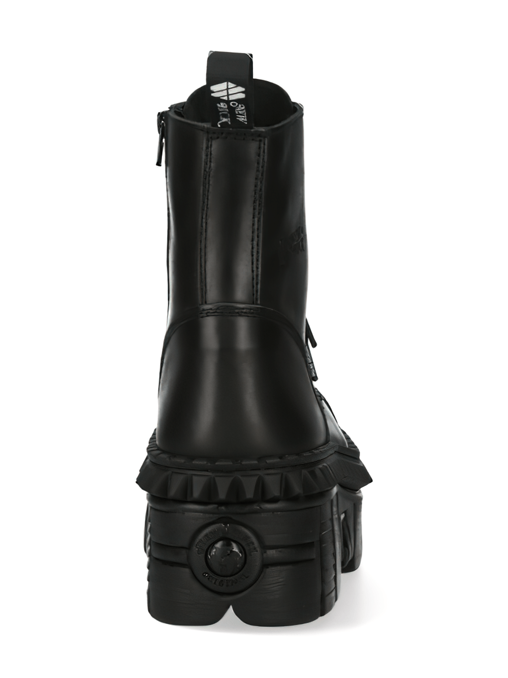 NEW ROCK Men's Black Military Ankle Boots with Platforms