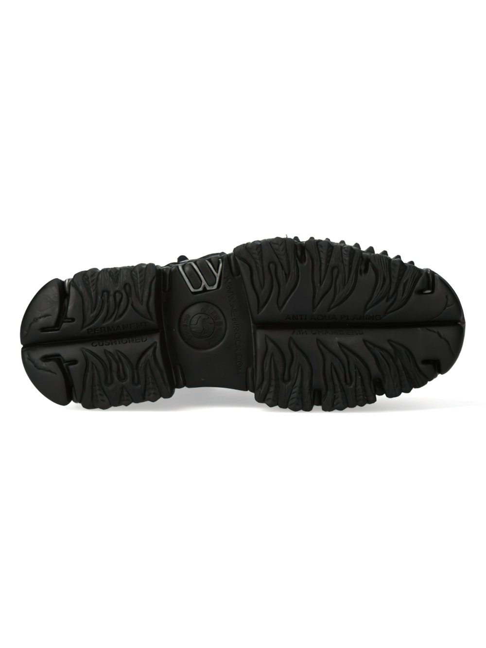 NEW ROCK Men's Black Punk Rugged Platform Boots with Velcro