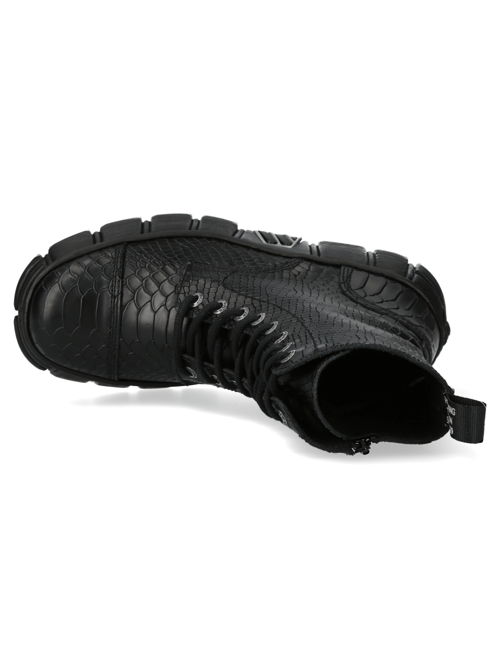 NEW ROCK Men's Black Snake Print Gothic Boots with Thick Sole