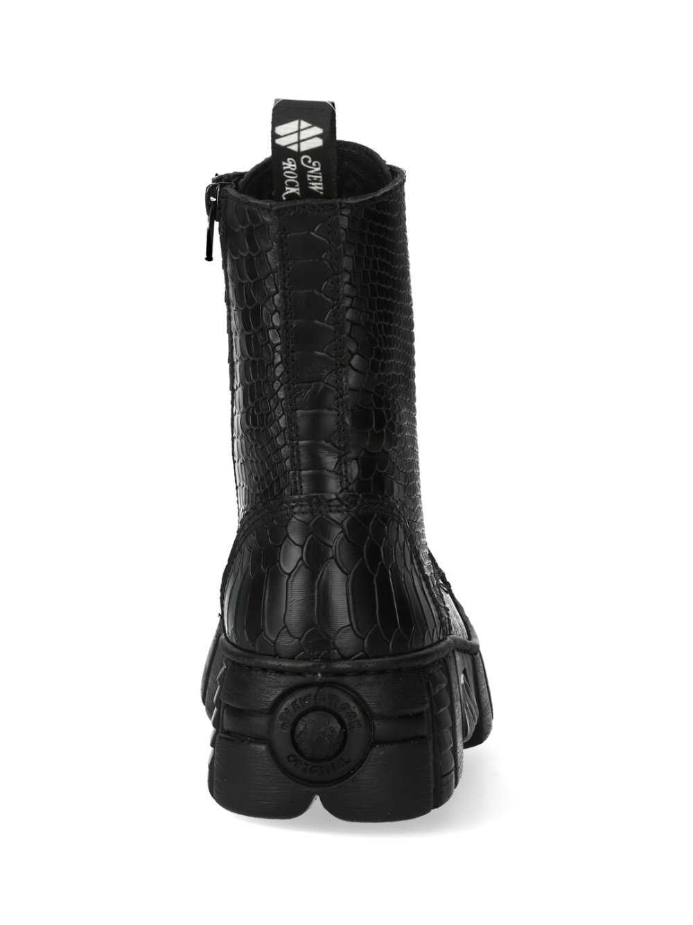 NEW ROCK Men's Black Snake Print Gothic Boots with Thick Sole