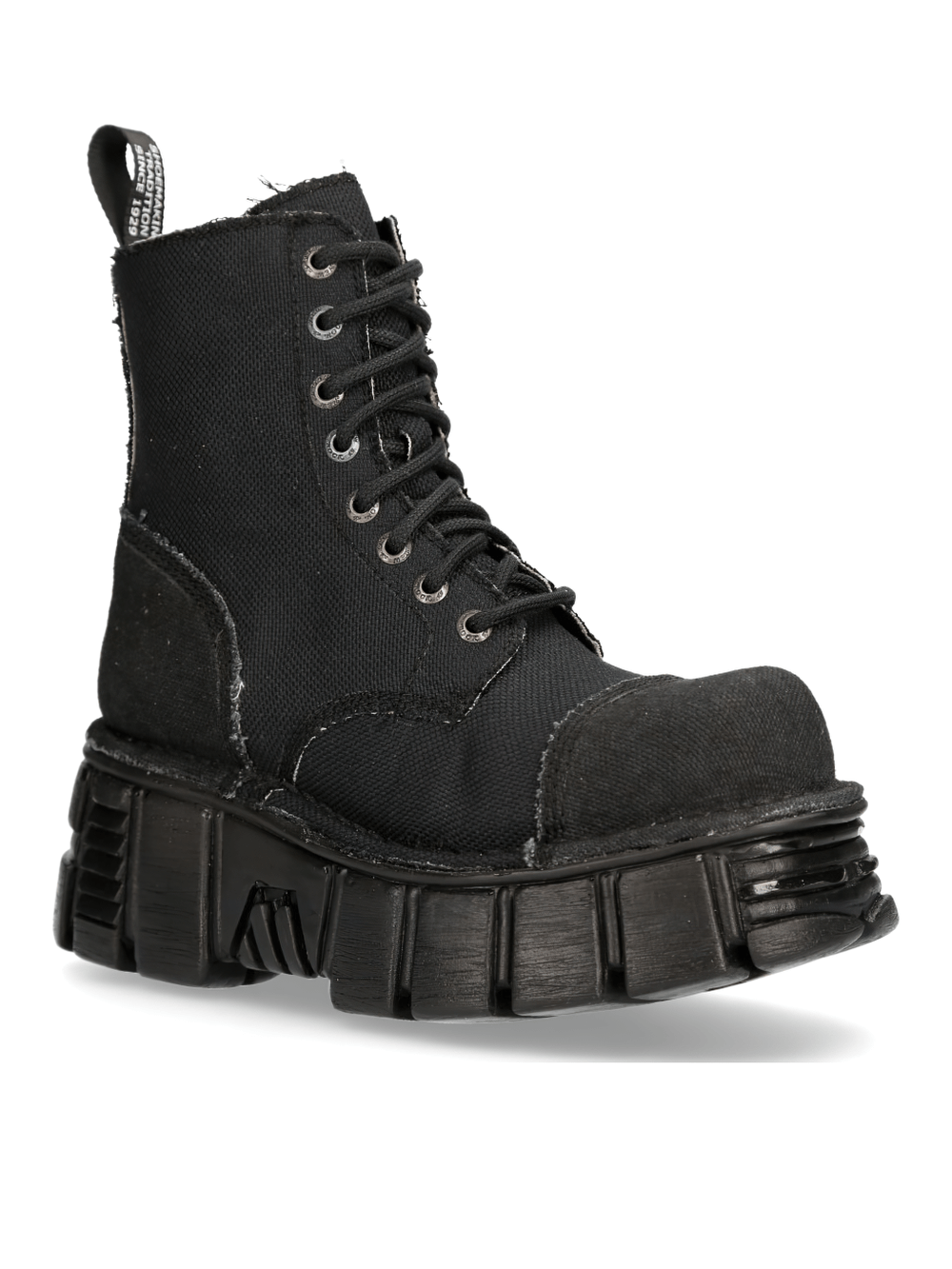 NEW ROCK Men's Black Tower Military-Style Robust Boots