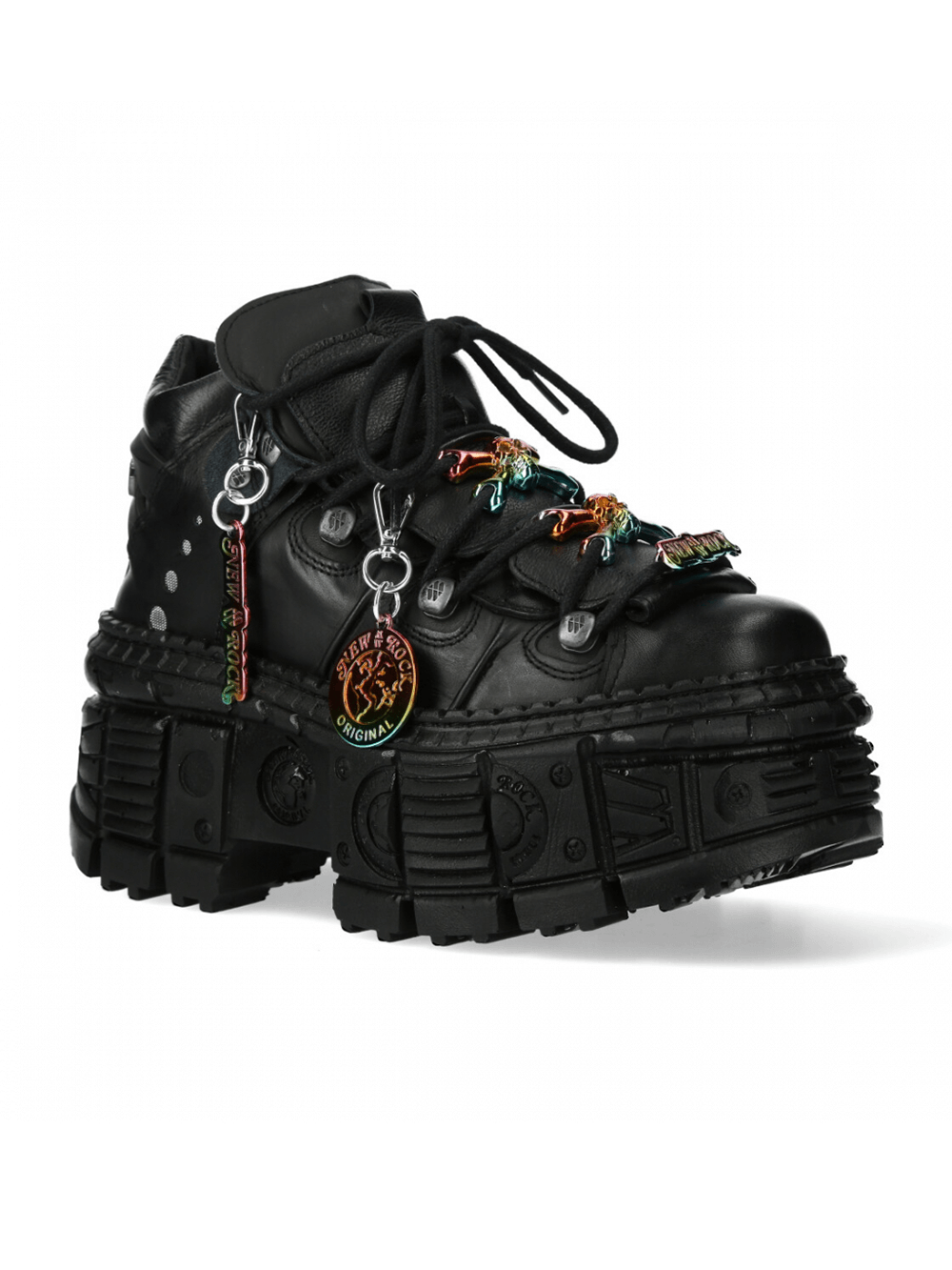 NEW ROCK Men's Bold Black Gothic Urban Heavy Platform Shoes
