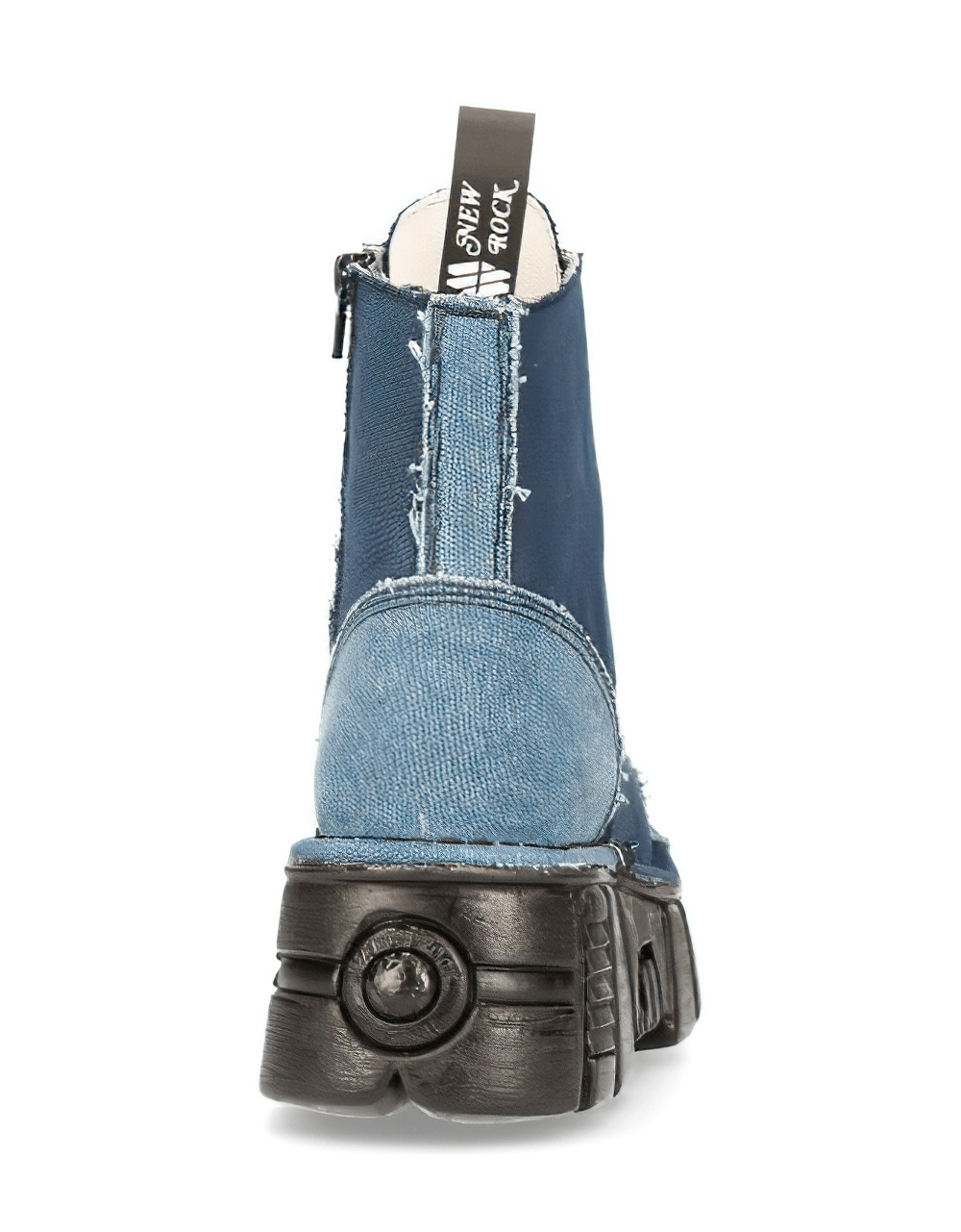 NEW ROCK Men's Bold Gothic Platform Denim Boots with Rock Design