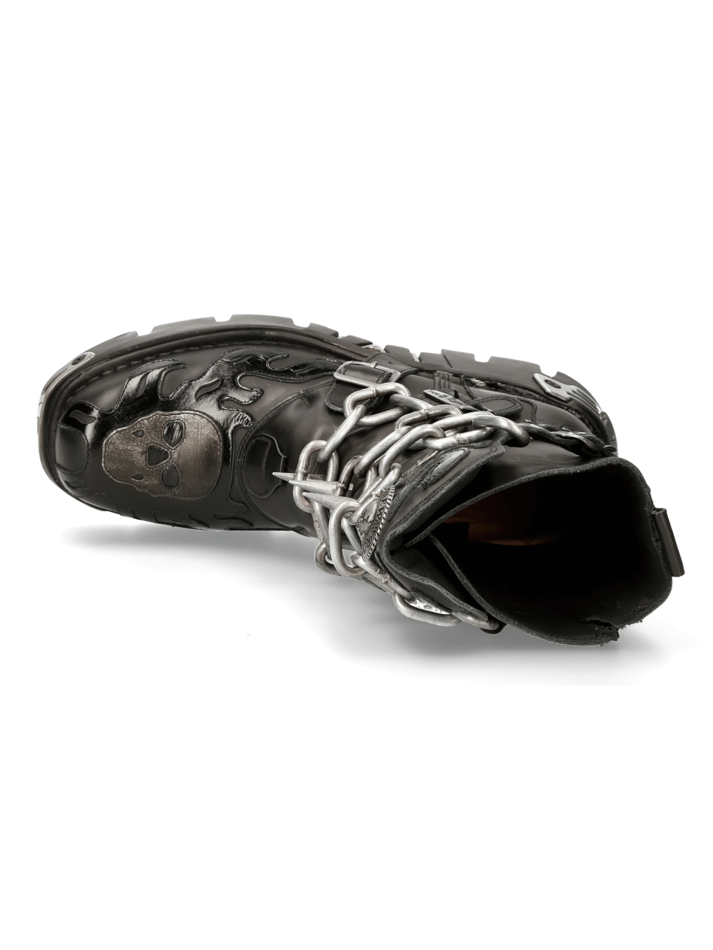 NEW ROCK Men's Chained Gothic Boots with Metal Accents