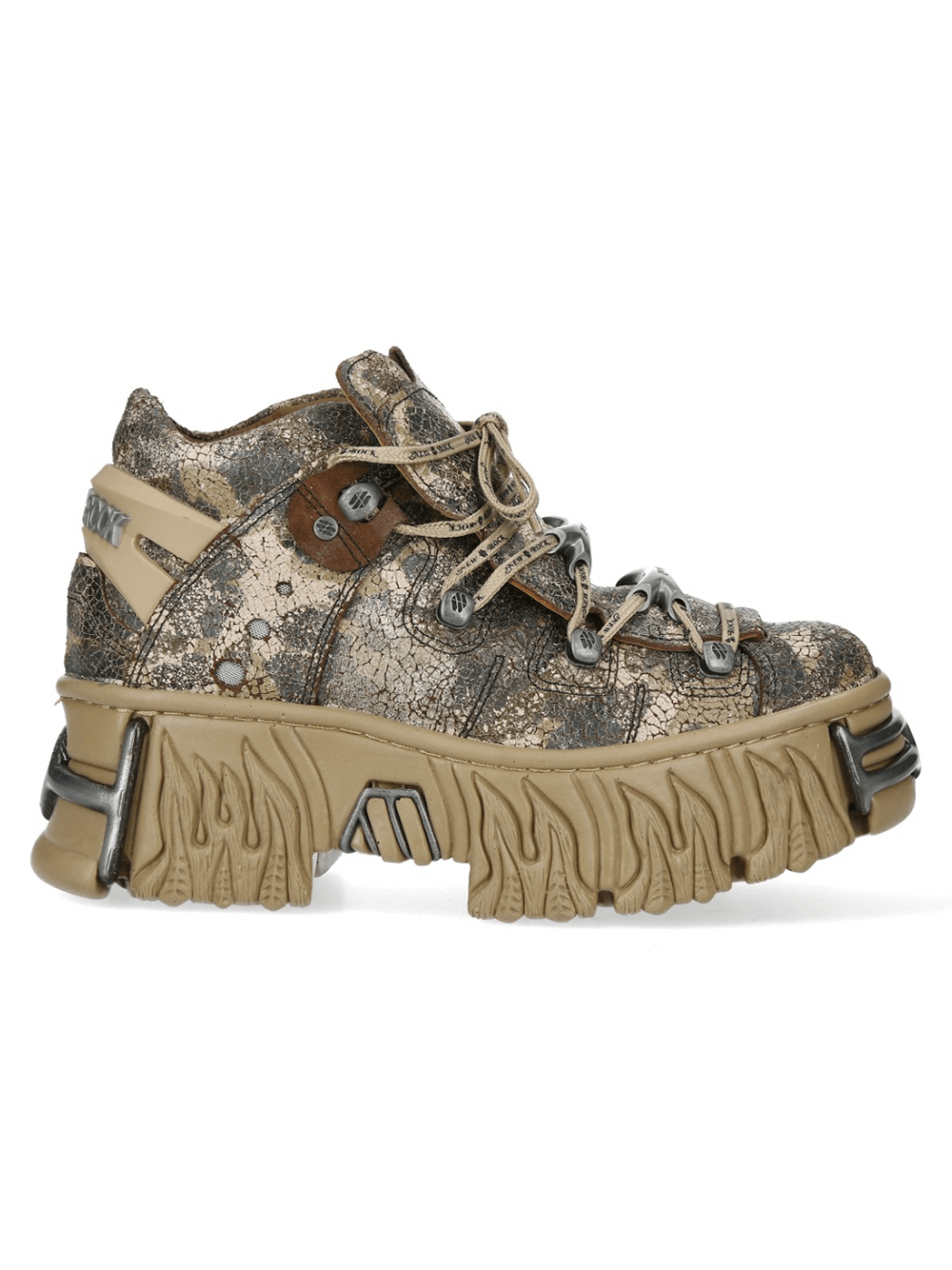 NEW ROCK Men's Chunky Gothic and Urban Ankle Boots With Lace-Up