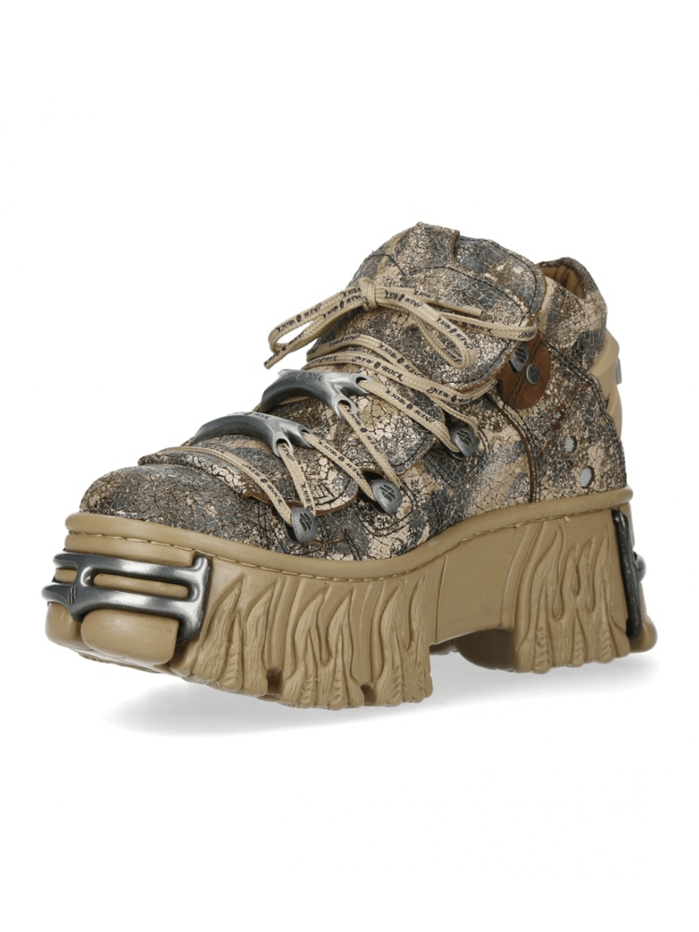 NEW ROCK Men's Chunky Gothic and Urban Ankle Boots With Lace-Up