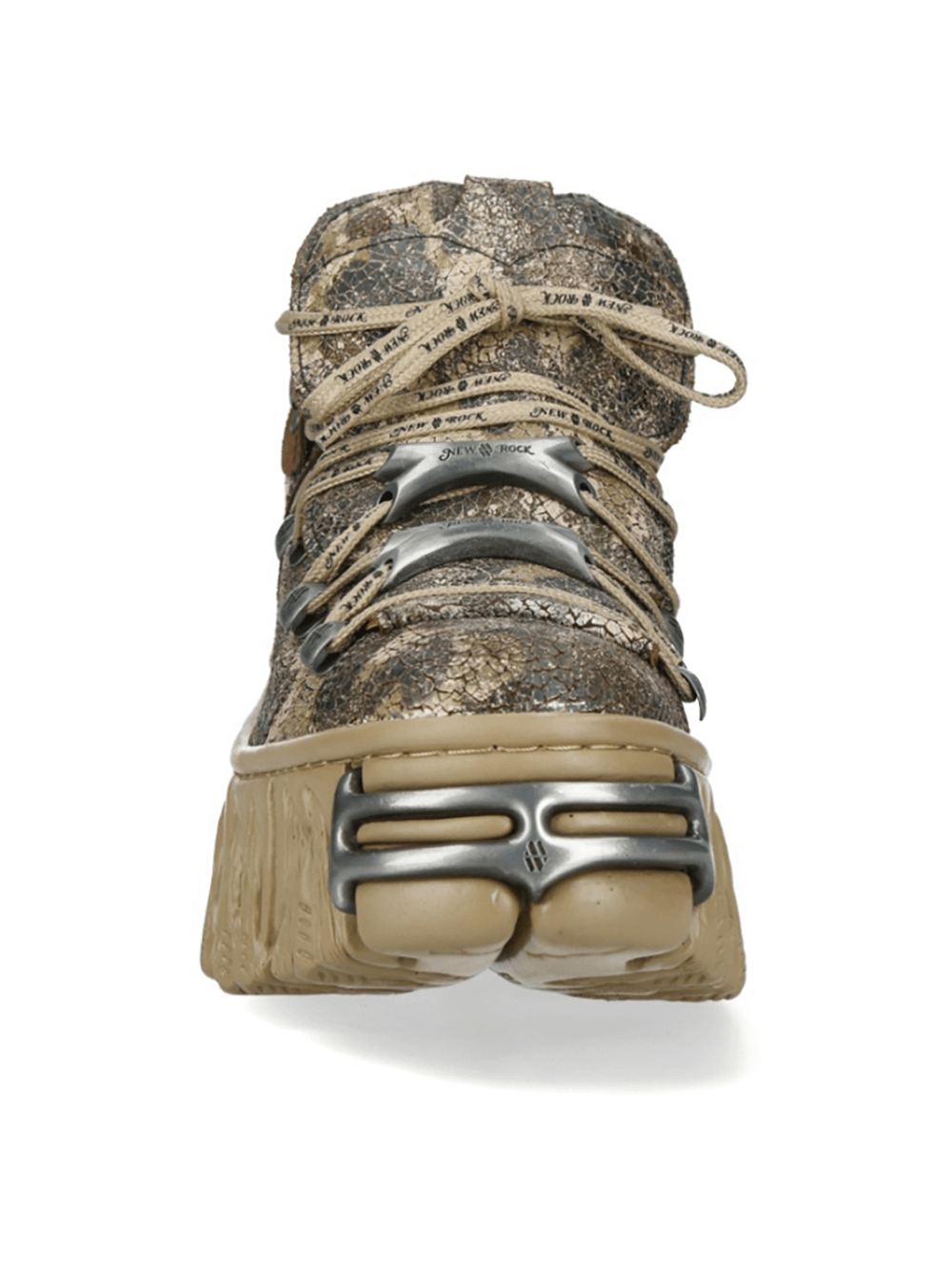 NEW ROCK Men's Chunky Gothic and Urban Ankle Boots With Lace-Up