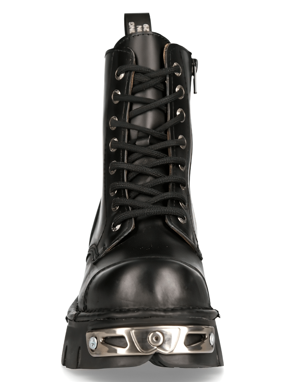 NEW ROCK Men's Genuine Leather Ankle Boots with Metal Details