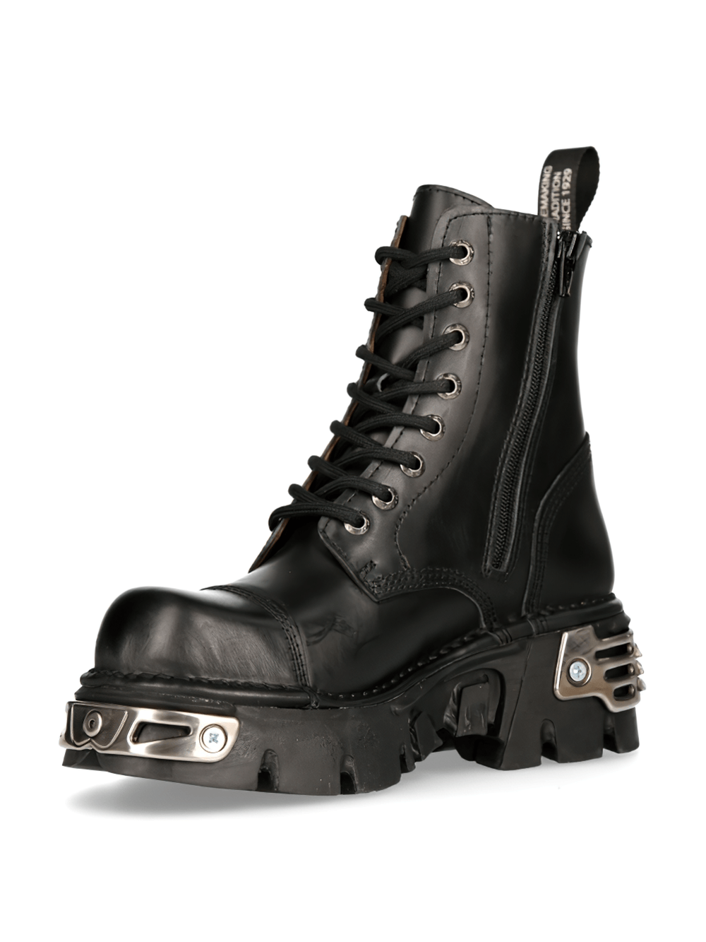 NEW ROCK Men's Genuine Leather Ankle Boots with Metal Details