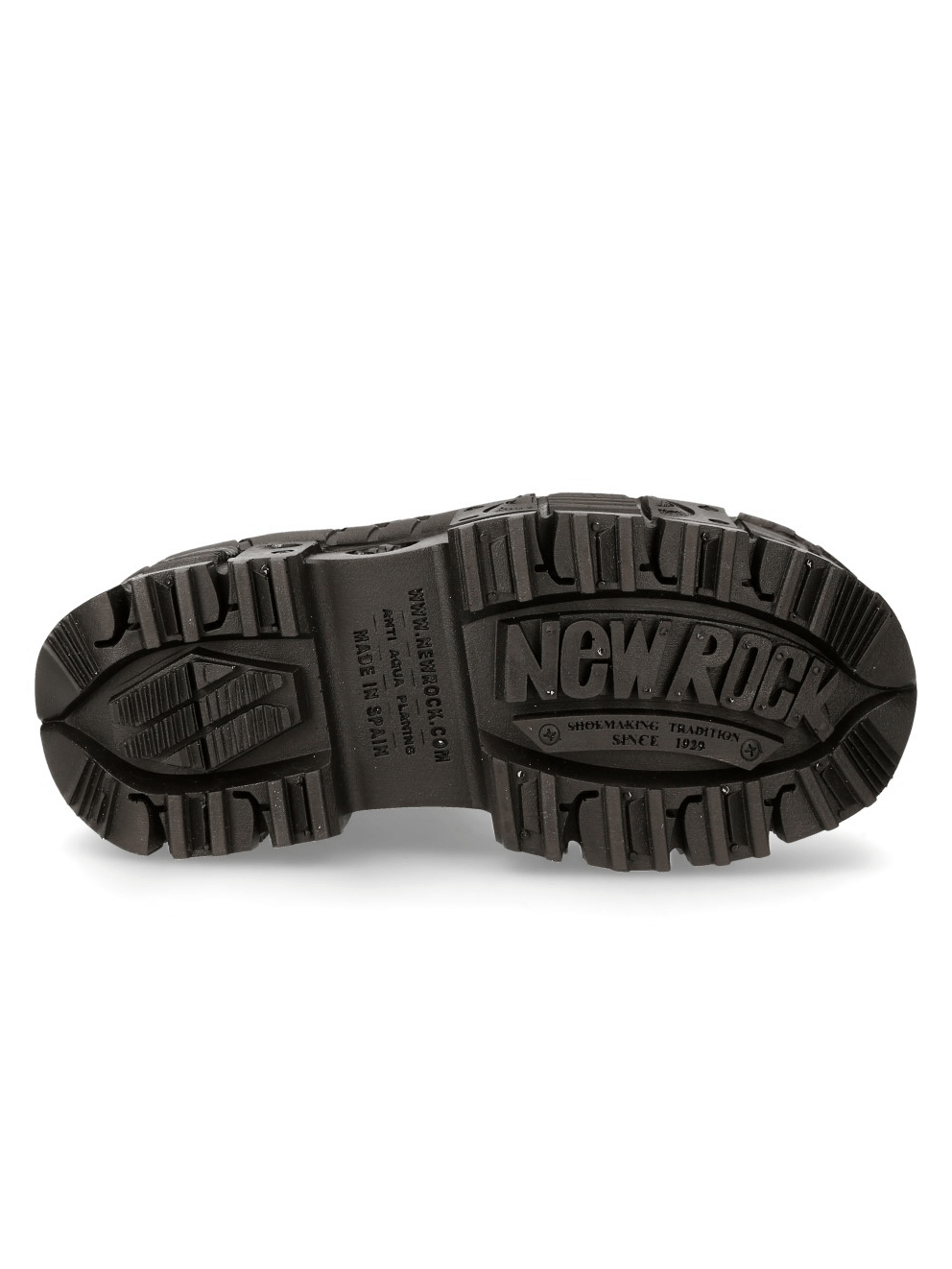 NEW ROCK Men's Glossy Platform Boots with Chunky Sole and Laces