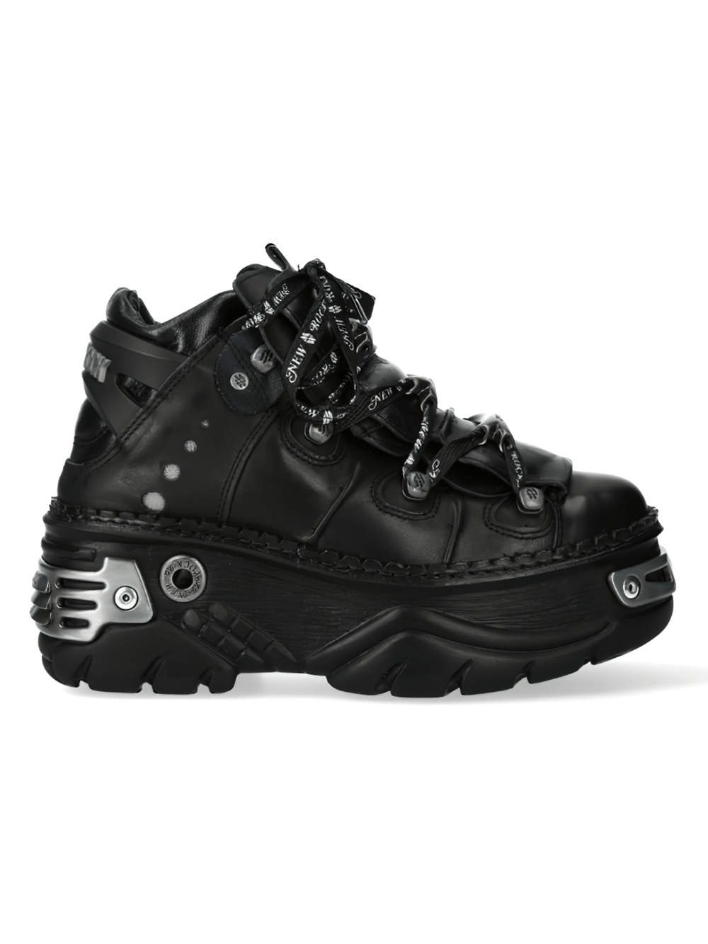 NEW ROCK Men's Gothic Black Genuine Leather Platform Shoes
