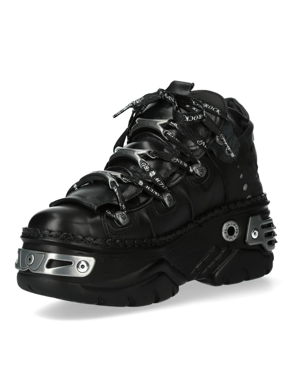 NEW ROCK Men's Gothic Black Genuine Leather Platform Shoes