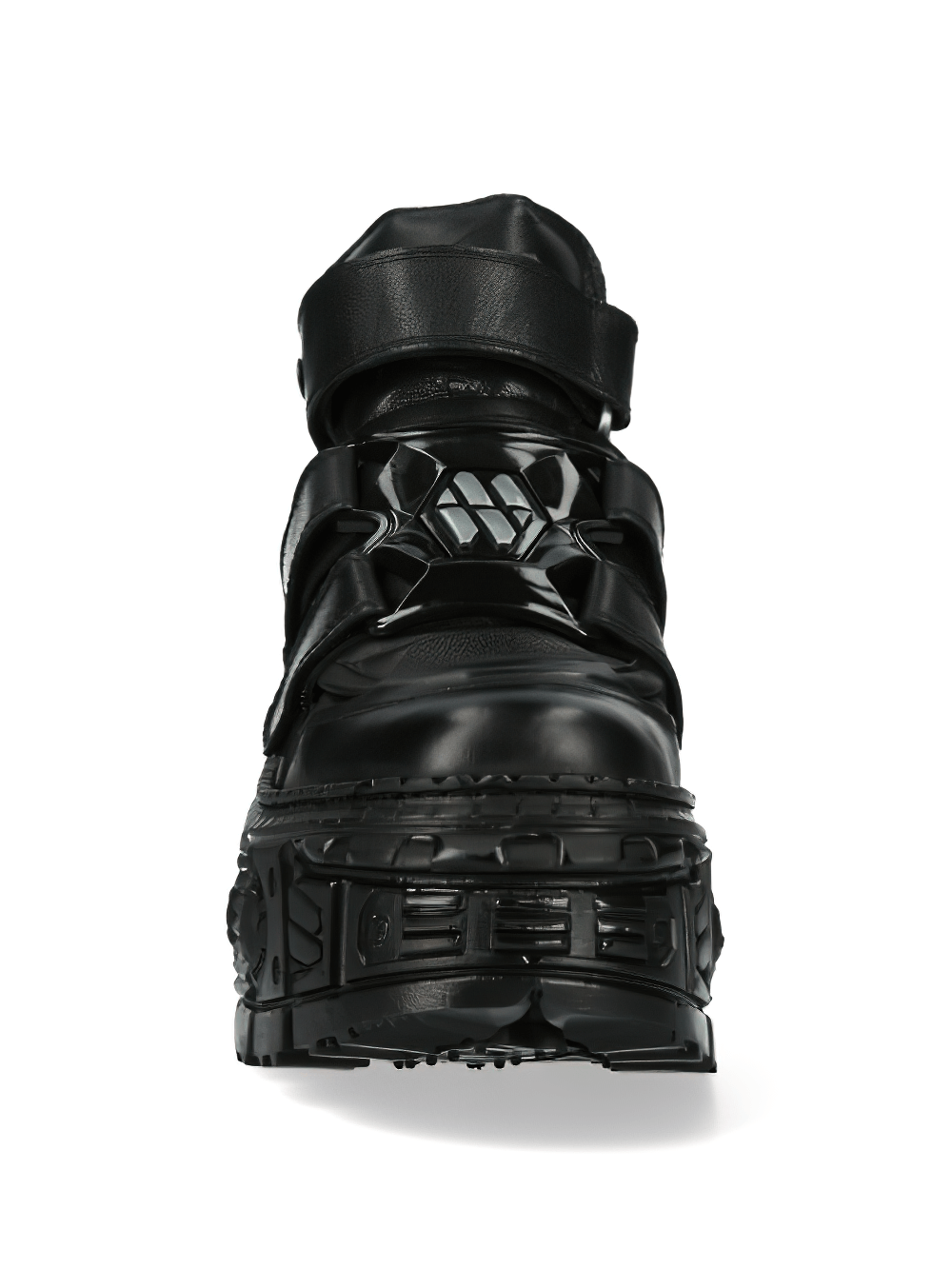 NEW ROCK Men's Gothic Black Saw-Tooth Platform Ankle Boots