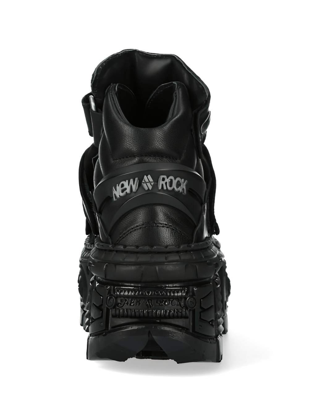 NEW ROCK Men's Gothic Black Saw-Tooth Platform Ankle Boots