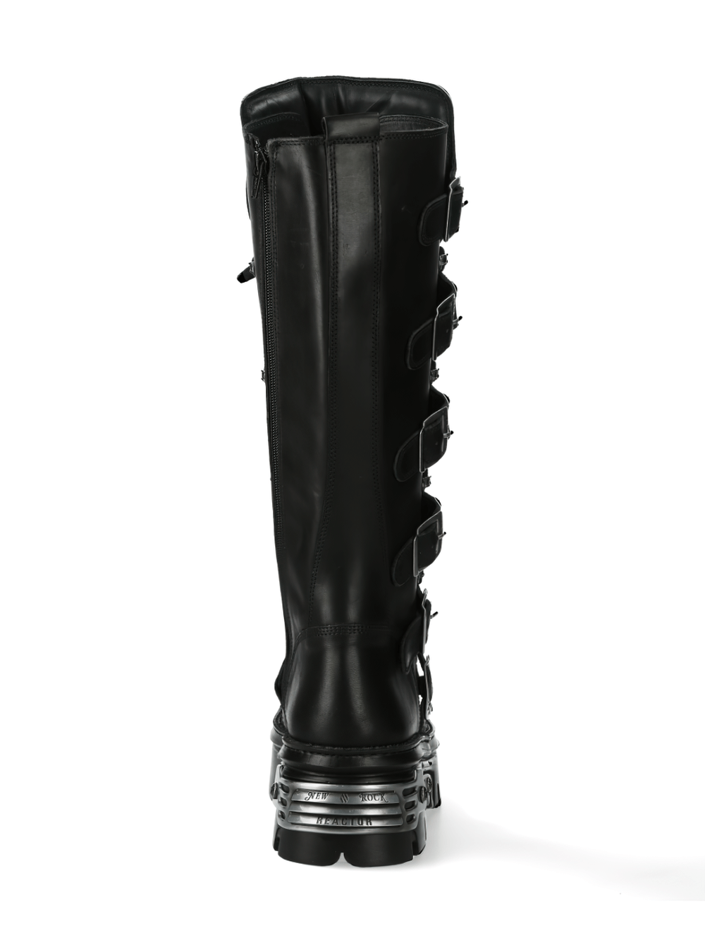 NEW ROCK Men's Gothic Buckle Knee-High Boots with Metallic Accents
