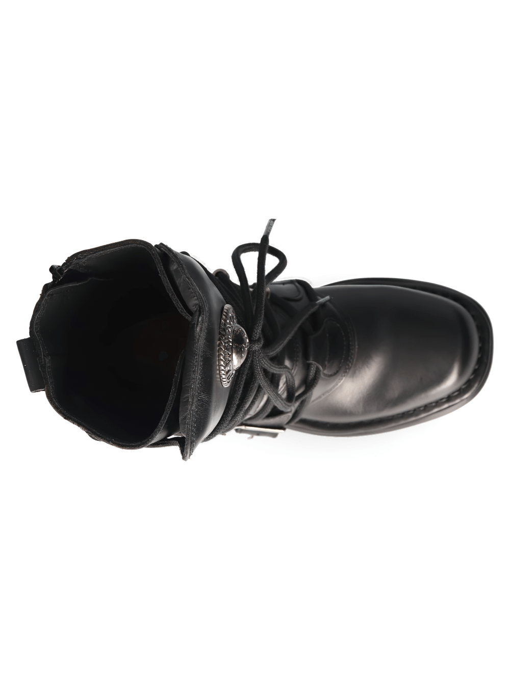 NEW ROCK Men's Gothic Buckled Platform Boots - Cow Leather