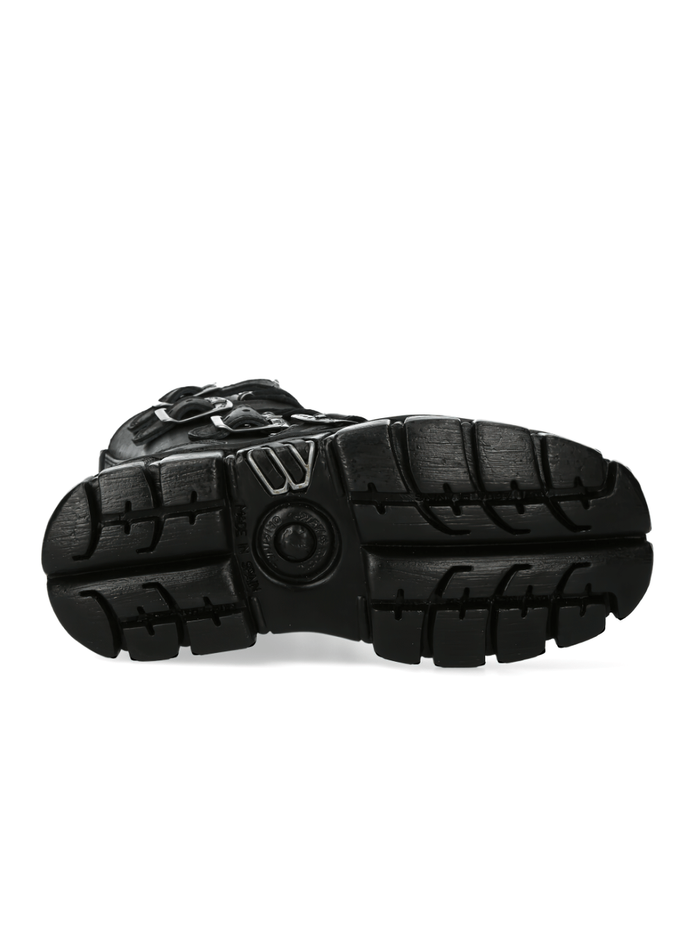 NEW ROCK Men's Gothic Leather Boots with Metallic Emblem