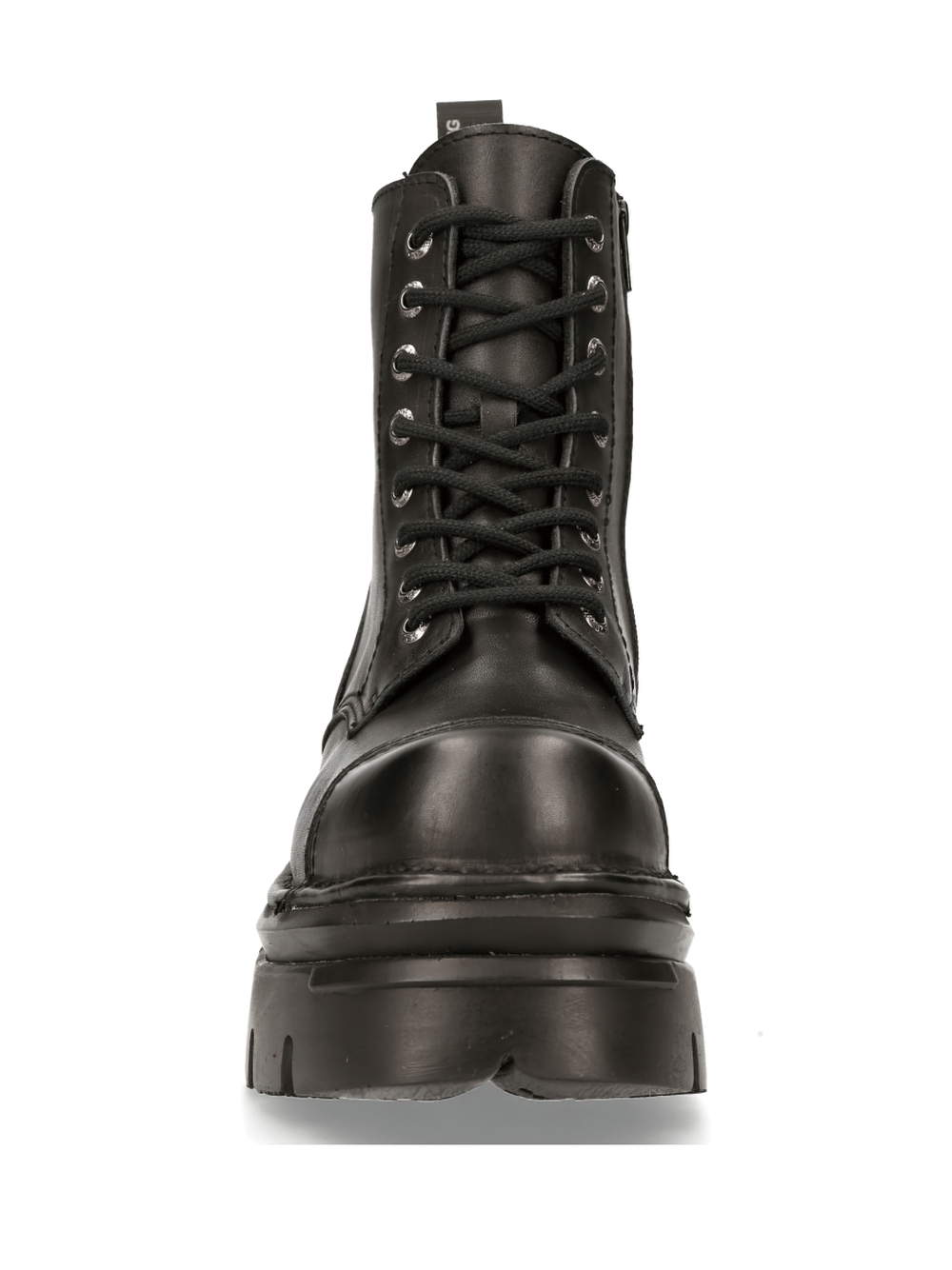 NEW ROCK Men's Gothic Military Black Ankle Boots with Flat Heels