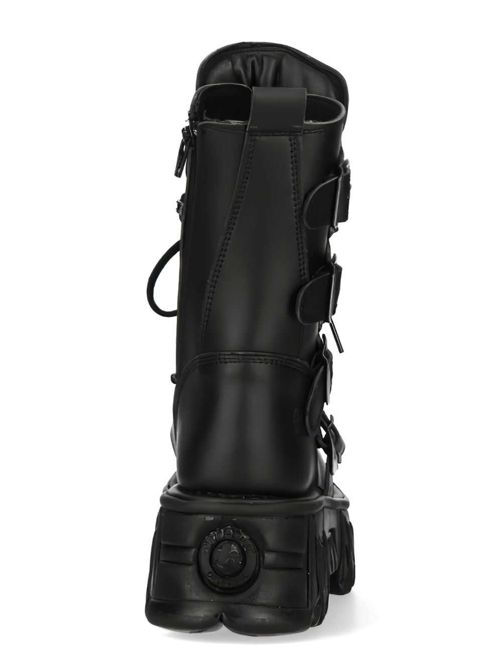 NEW ROCK Men's Gothic Platform Boots with Buckles and Lace-up
