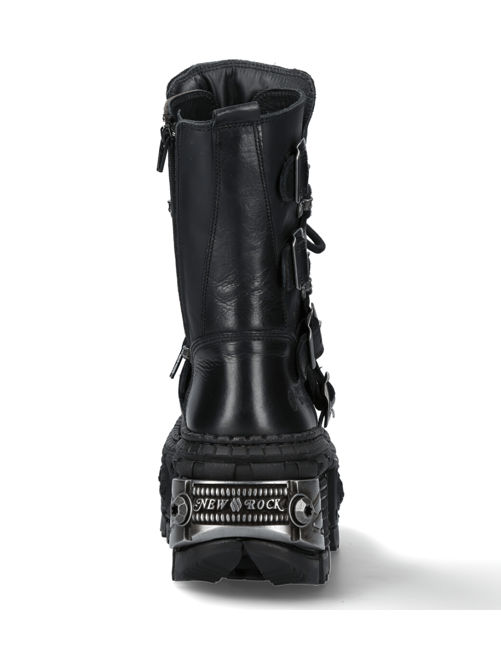 NEW ROCK Men's Gothic Punk Ankle Boots with Metallic Accents