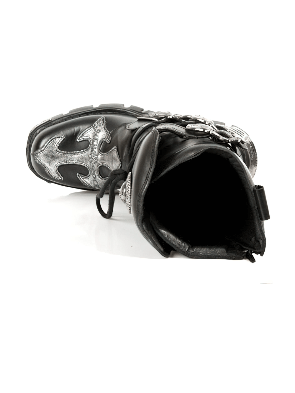 NEW ROCK Men's Gothic Punk High Boots with Buckle and Lace Details