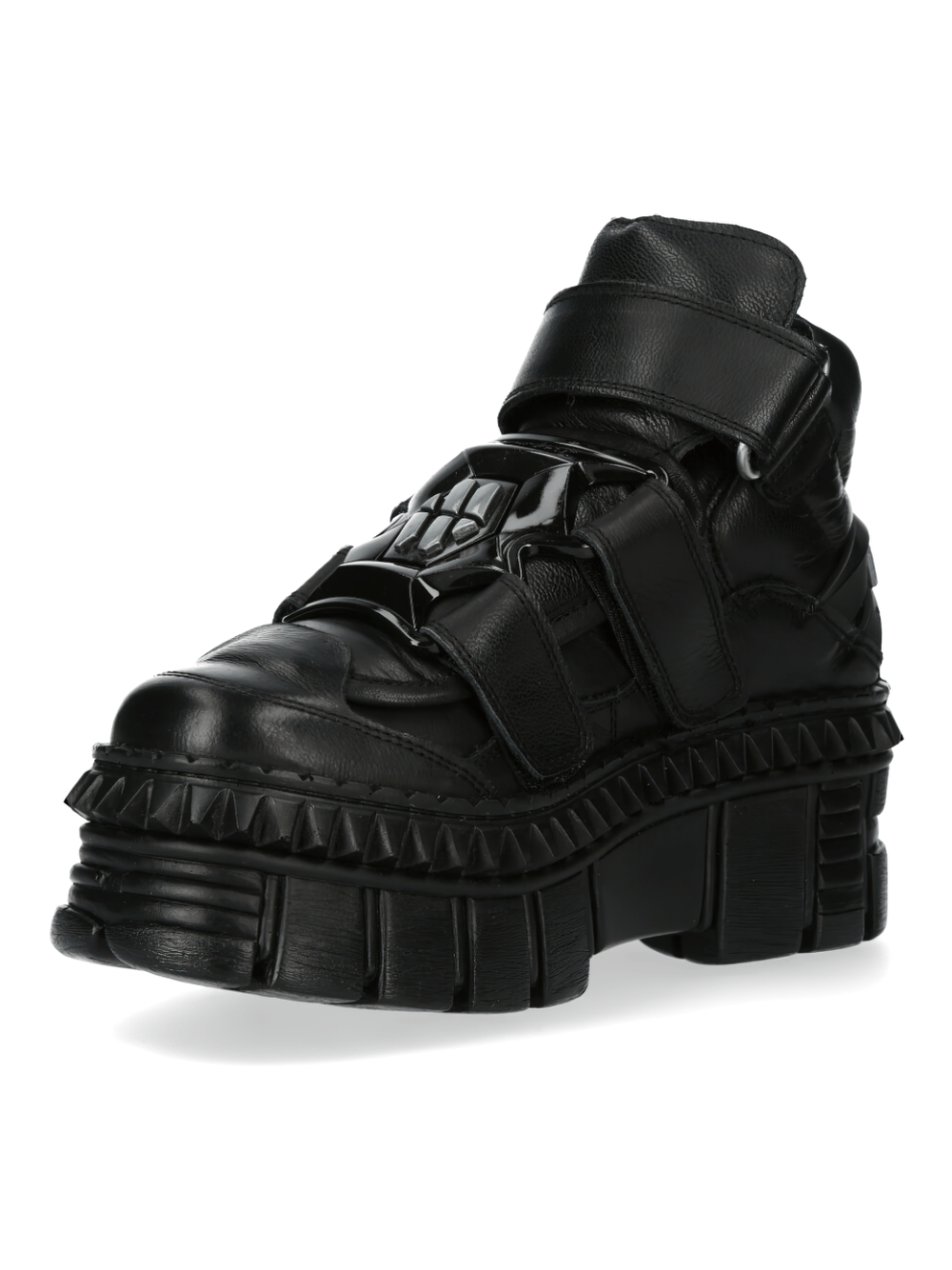 NEW ROCK Men's Gothic Rock Platform Boots with Velcro Straps