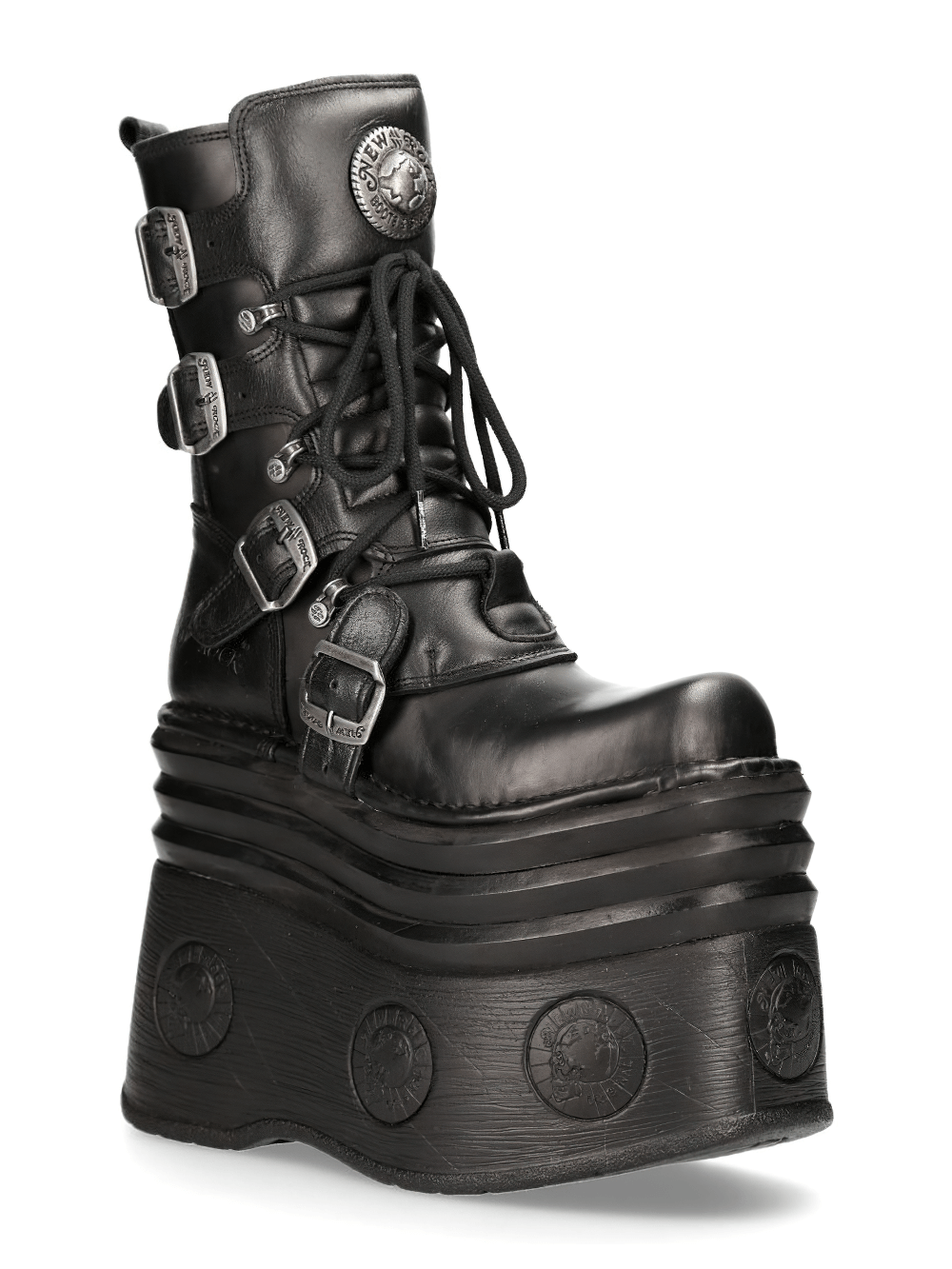 NEW ROCK Men's Gothic Style High-Platform Lace-Up Boots