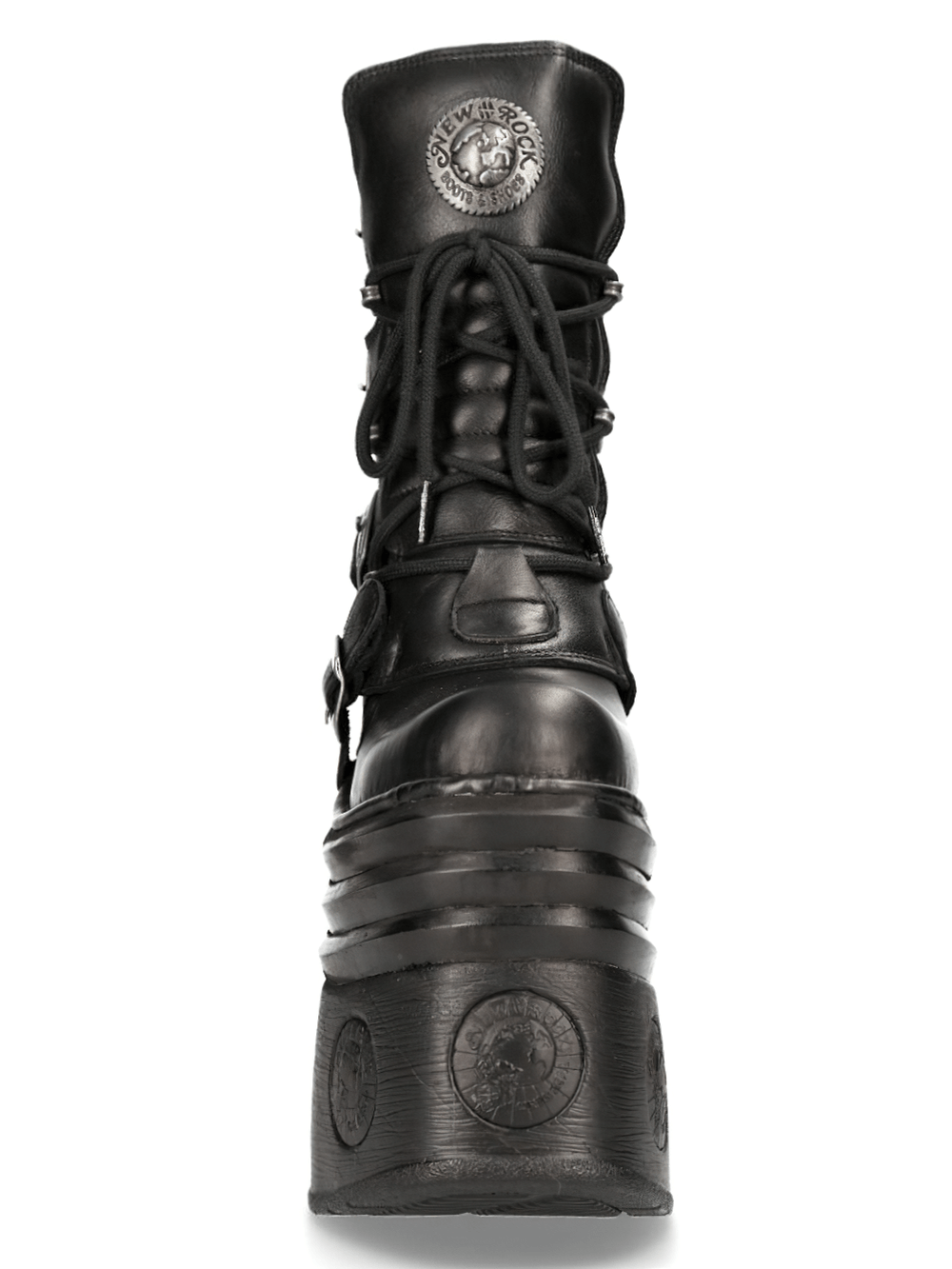 NEW ROCK Men's Gothic Style High-Platform Lace-Up Boots