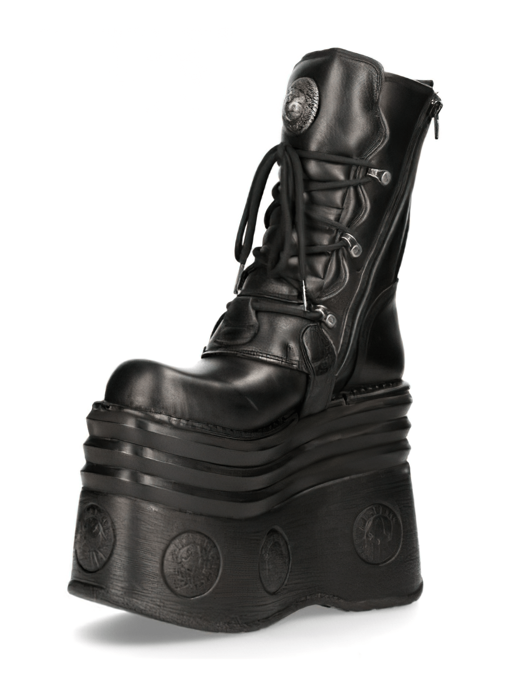 NEW ROCK Men's Gothic Style High-Platform Lace-Up Boots