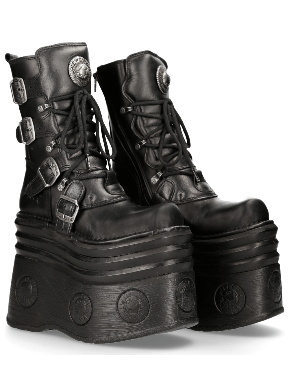 NEW ROCK Men's Gothic Style High-Platform Lace-Up Boots