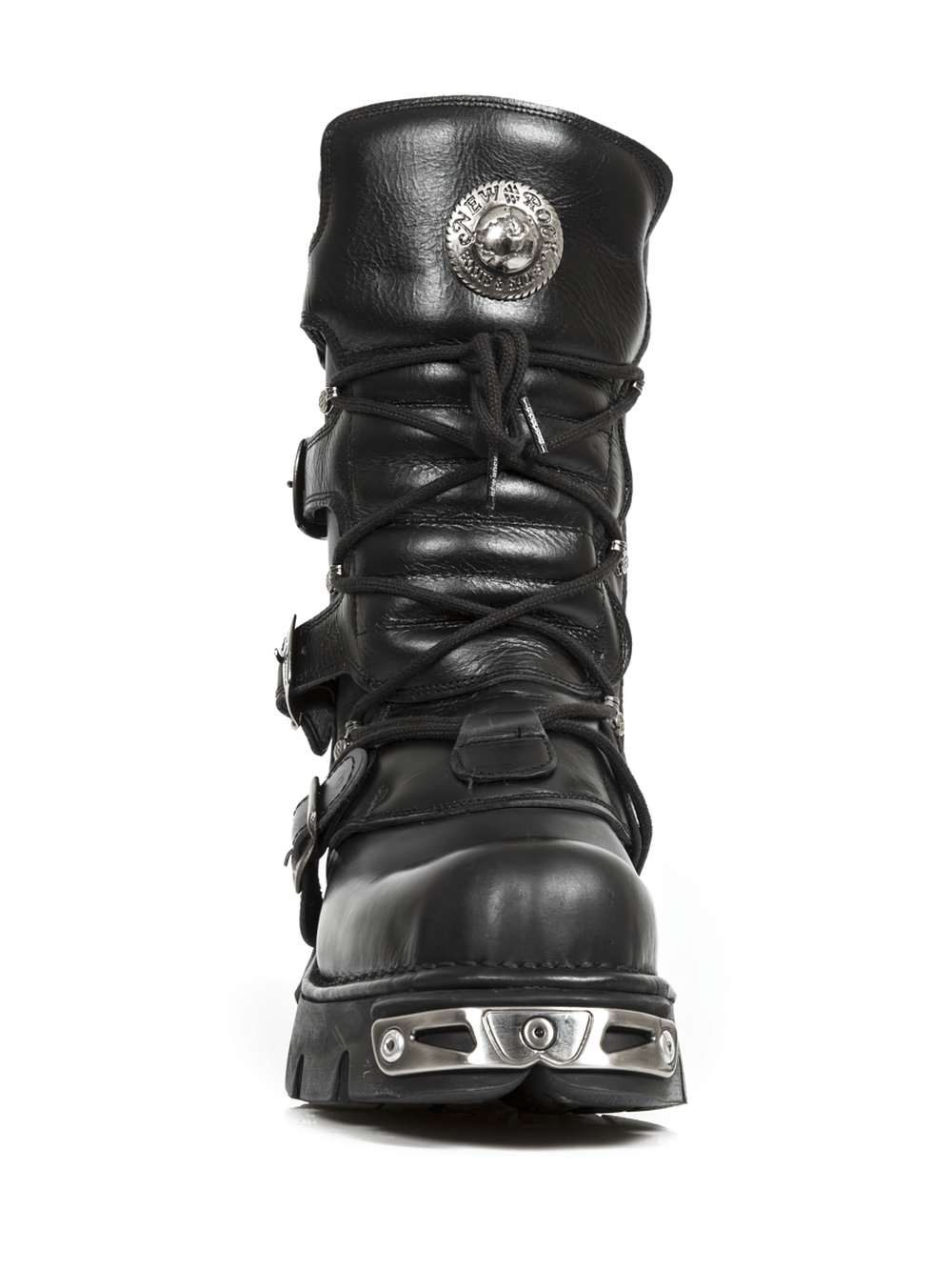NEW ROCK Men's Heavy Biker Rock Boots with Natural Rubber Sole