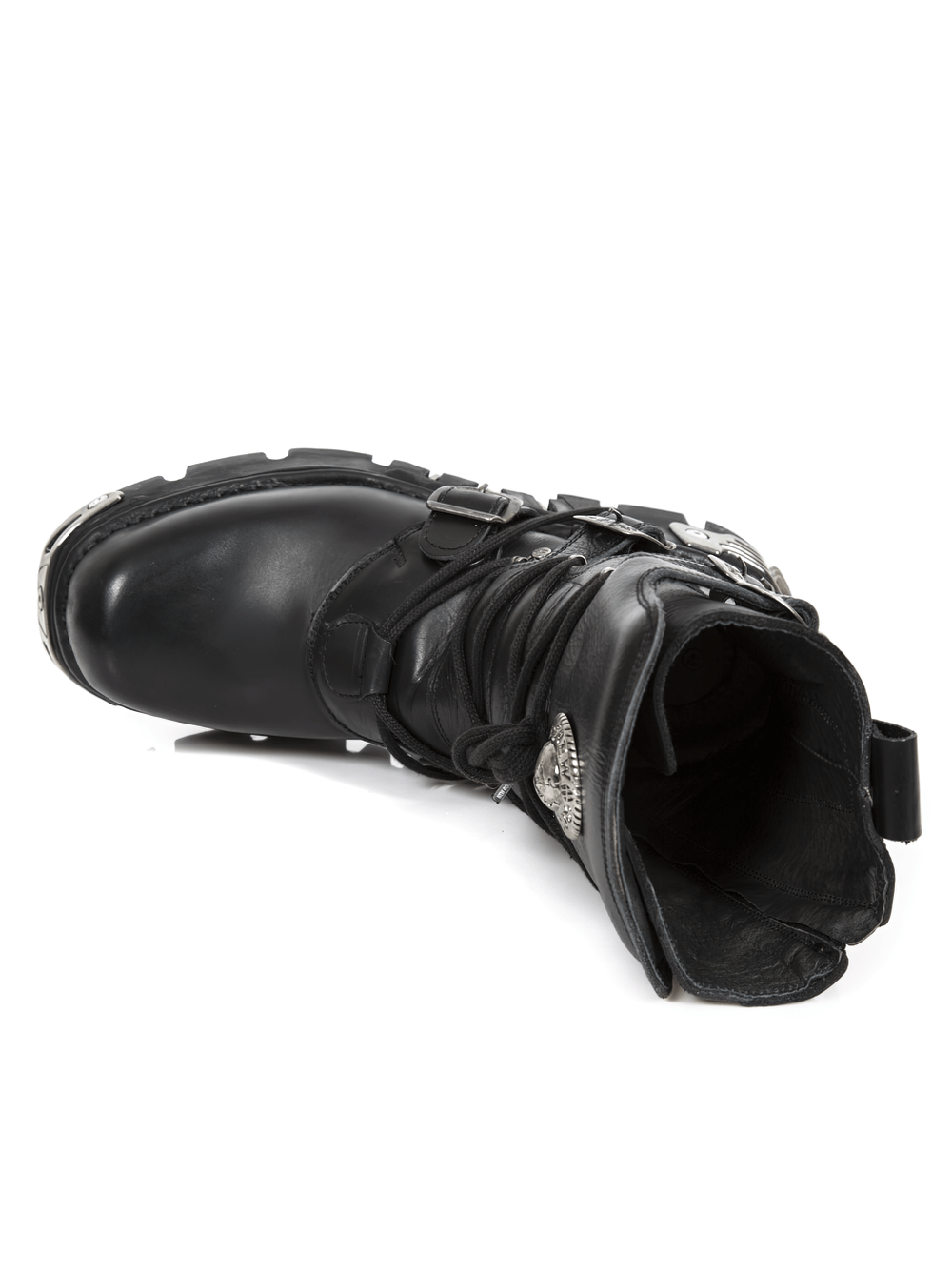 NEW ROCK Men's Heavy Biker Rock Boots with Natural Rubber Sole