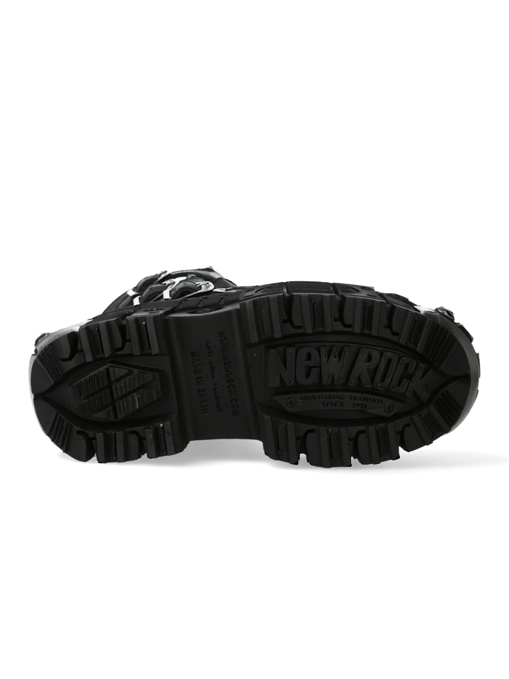 NEW ROCK Men's Leather Platform Boots with Metallic Accents