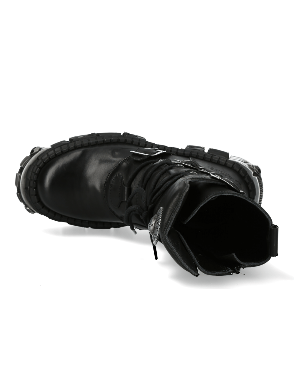 NEW ROCK Men's Leather Platform Boots with Metallic Accents