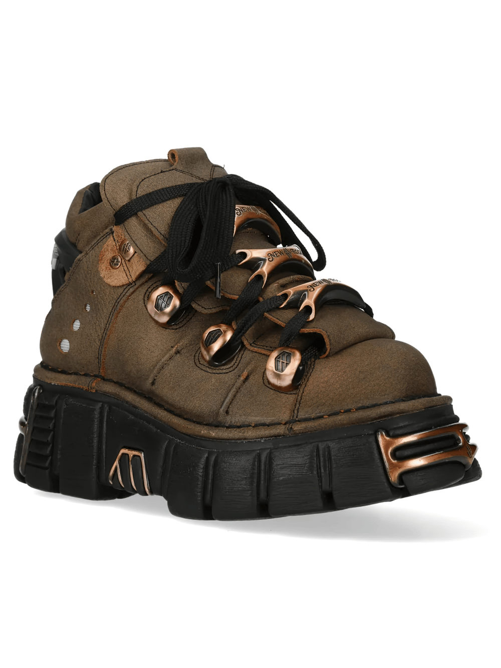 NEW ROCK Men's Ankle Boots With Copper Hardware Details