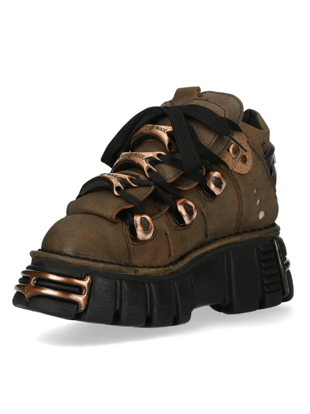 NEW ROCK Men's Ankle Boots With Copper Hardware Details