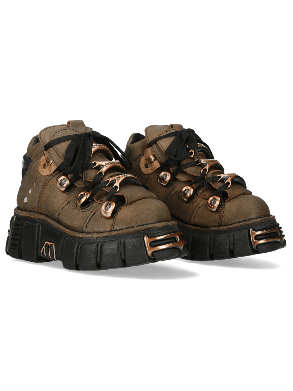 NEW ROCK Men's Ankle Boots With Copper Hardware Details
